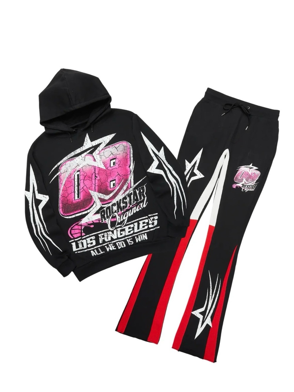 Men’s Black & Pink Hoodie Set